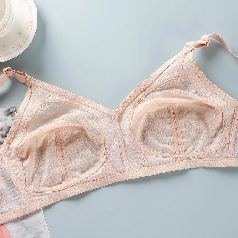 Womens large lace bra ultrathin transparent push up wireless sexy fashion 3446 250430