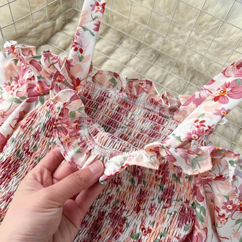 YoooMuoo Fashion Printed Long Summer Dress Womens Vacation Style A-line Shoulder Beach Dress Korean Party Tank Top W250430