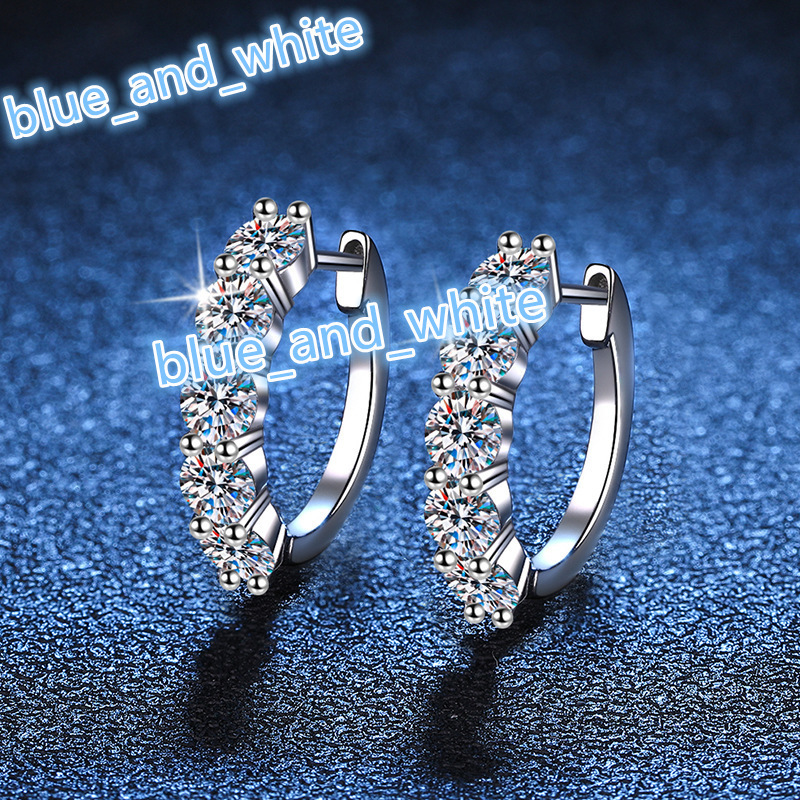 WZ032 Fine 3Carat Vvs Plated Platinum 925 Sterling Silver Earring Jewelry Moissanite Wedding Engagement Earrings for Women