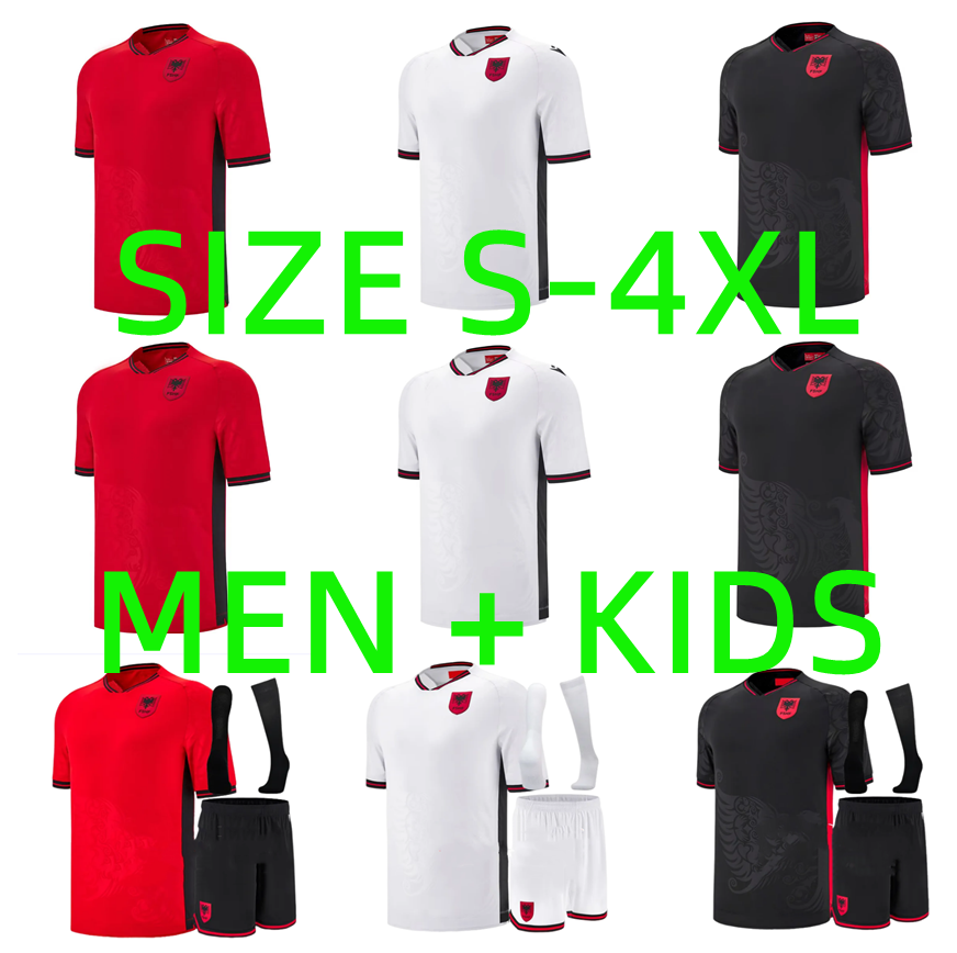 XXXL 4XL 25 26 Albania National Football Team Soccer Jerseys 2025 2026 ASANI UZUNI ASLLANI MUCI N.BAJRAMI LACI RAMADANI Football Shirts Uniforms Men Kids Kits Set