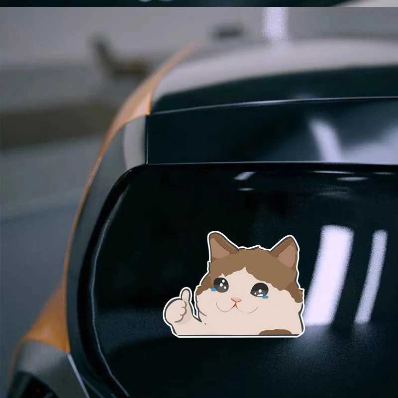 Cartoon Cat Car Personality Reflection Car Stickers Rear Window Cover Scratch Decorative Stickers Accessories H25430