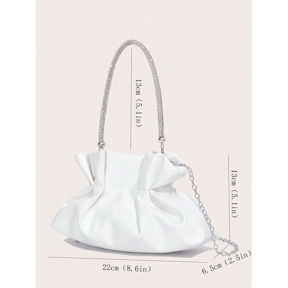 Women Party White PU Fashion Elegant Clutch Bag New 2024 Hot Selling Gorgeous shiny dinner bag for wedding and party