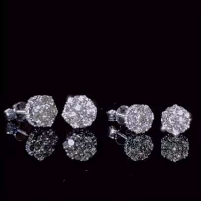 Popular Earrings Hiphop Iced Out Cluster Crown Stud Earring 925 Sterling Silver VVS Moissanite Earrings