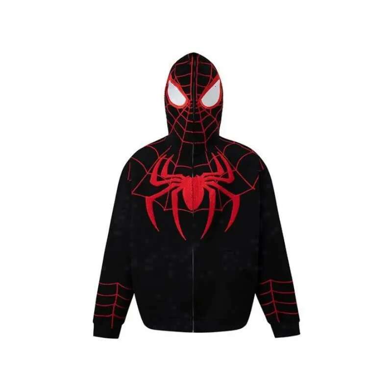 Y2k Emo Women Streetwear Hoodie Spider Web Red Zip Up Hoodies Grunge Oversized Sweatshirt Gothic Haruku Alt Jackets Clothes fashion clothing women