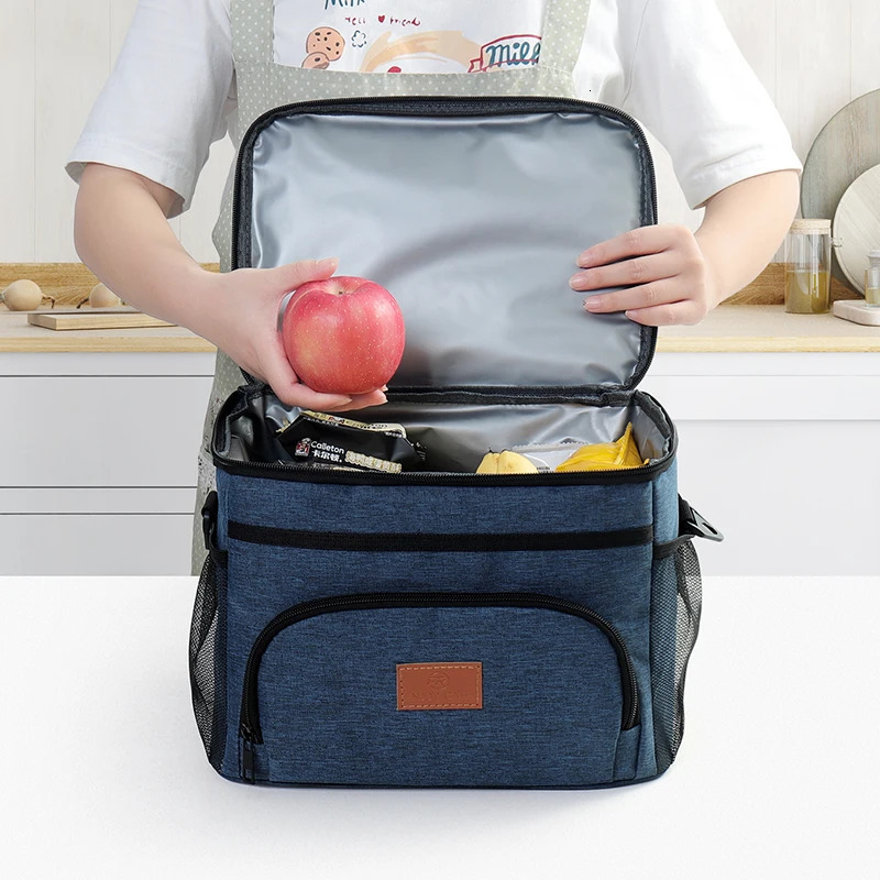 Portable lunch bag food insulated box Waterproof shoulder strap insulated box hand-held lunch box bag fresh aluminum zwq 250429