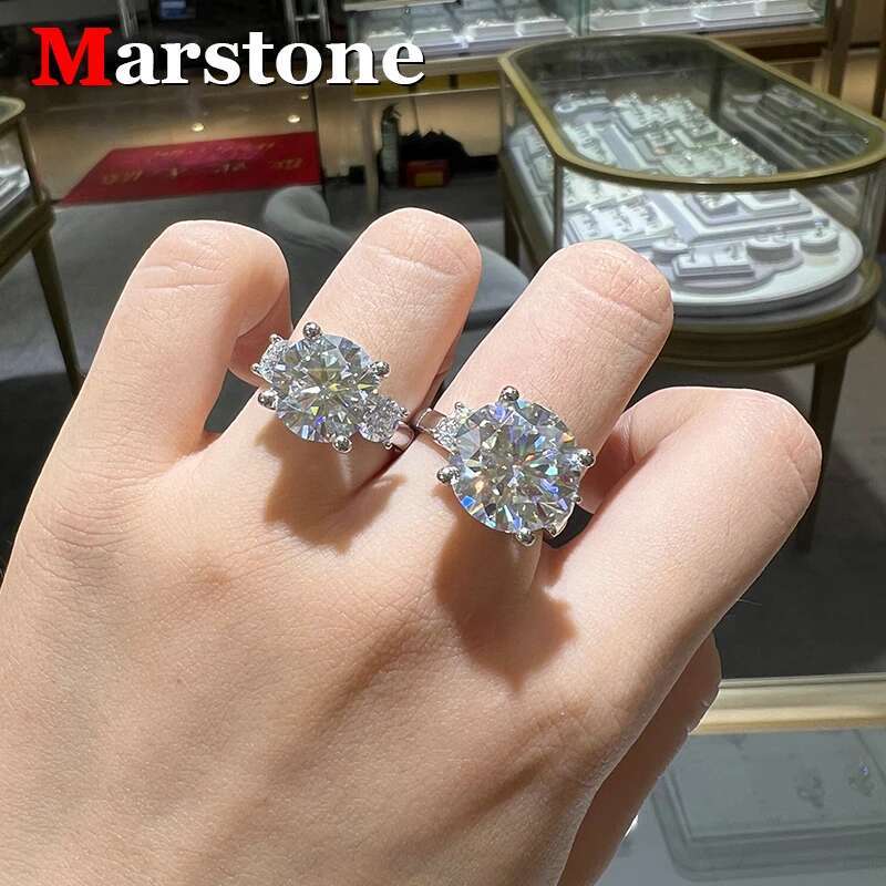 5CT Full Moissanite Diamond Luxury Ring Wedding Rings 925 Sterling Silver 18k White Gold Top Quality Ring for Women New