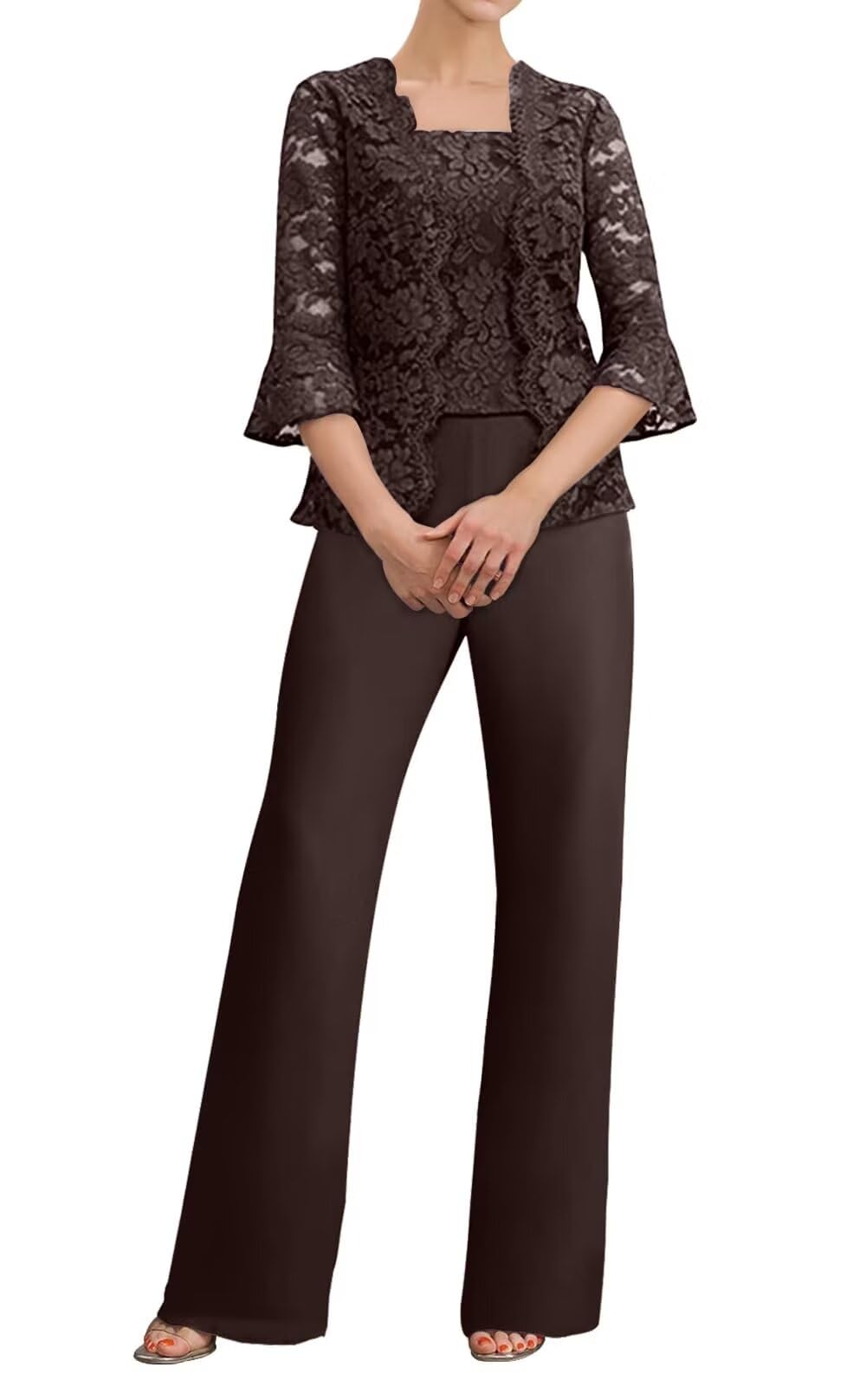Pantsuits Women's Wedding Jumpsuit 3 Pieces Mother of The Bride Dresses Pant Suits with Jacket for Wedding
