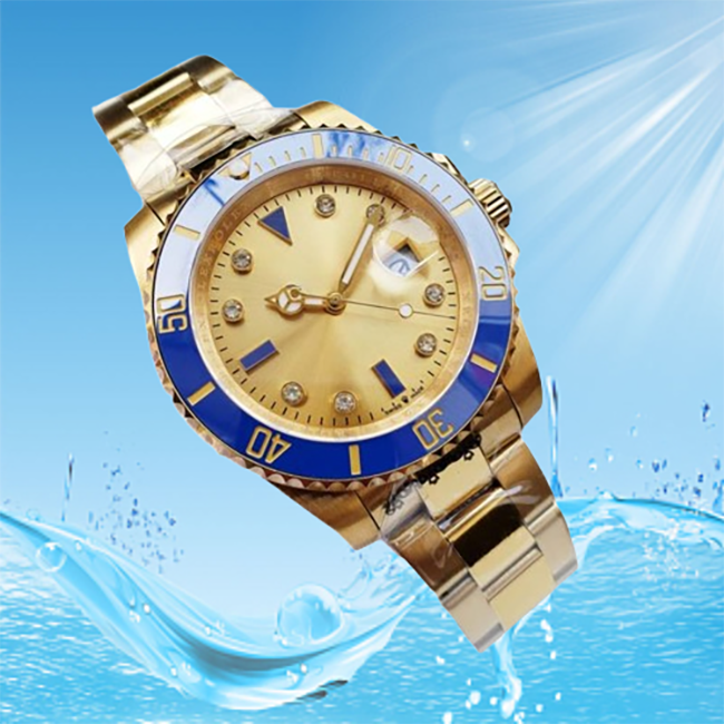 New Luxury Watch men Stainless Steel Bracelet Silver Serti Diamond Dial Yellow Gold 16613 WATCH CHEST 40mm Mechanical Men's WristWatch