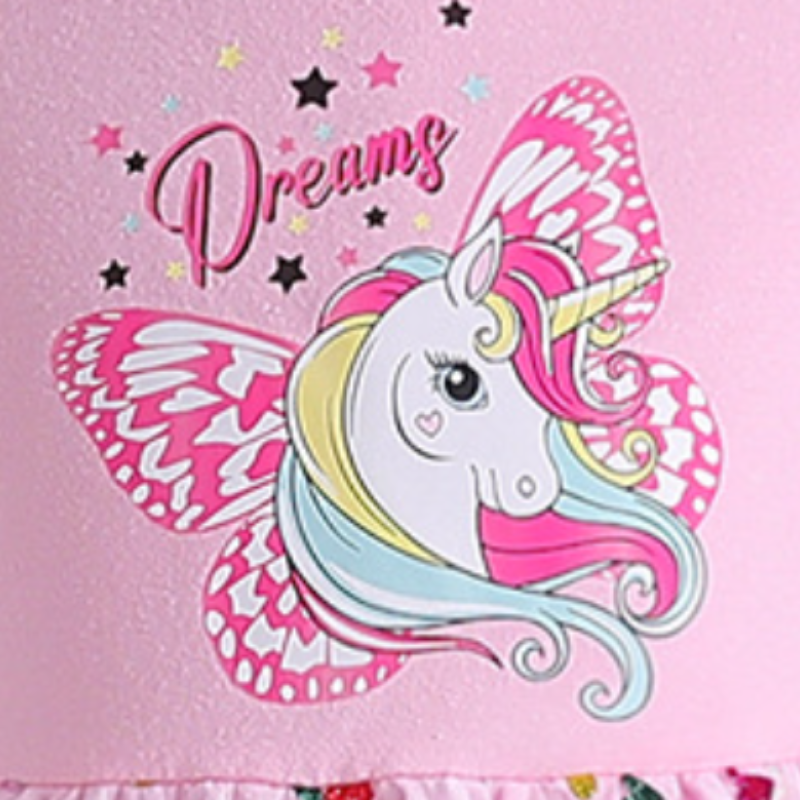 DISNEY Frozen kids designer clothes baby clothes girls' princess Elsa summer dress unicorn print short sleeves net princess dress