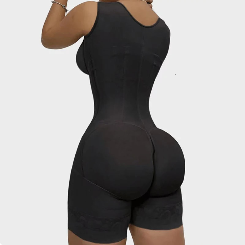 Body shaping clothing for women Colombian Fajas 9bone high compression girl dual abdominal control full body open crotch 250430