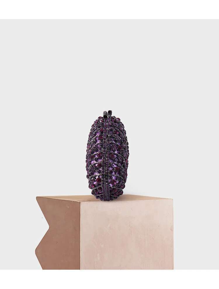 Purple Dia Elegant Clutch Minaudiere Bags Women Crystal Evening Bag Purses And Handbags Wedding Party Dinner Bolso Mujer