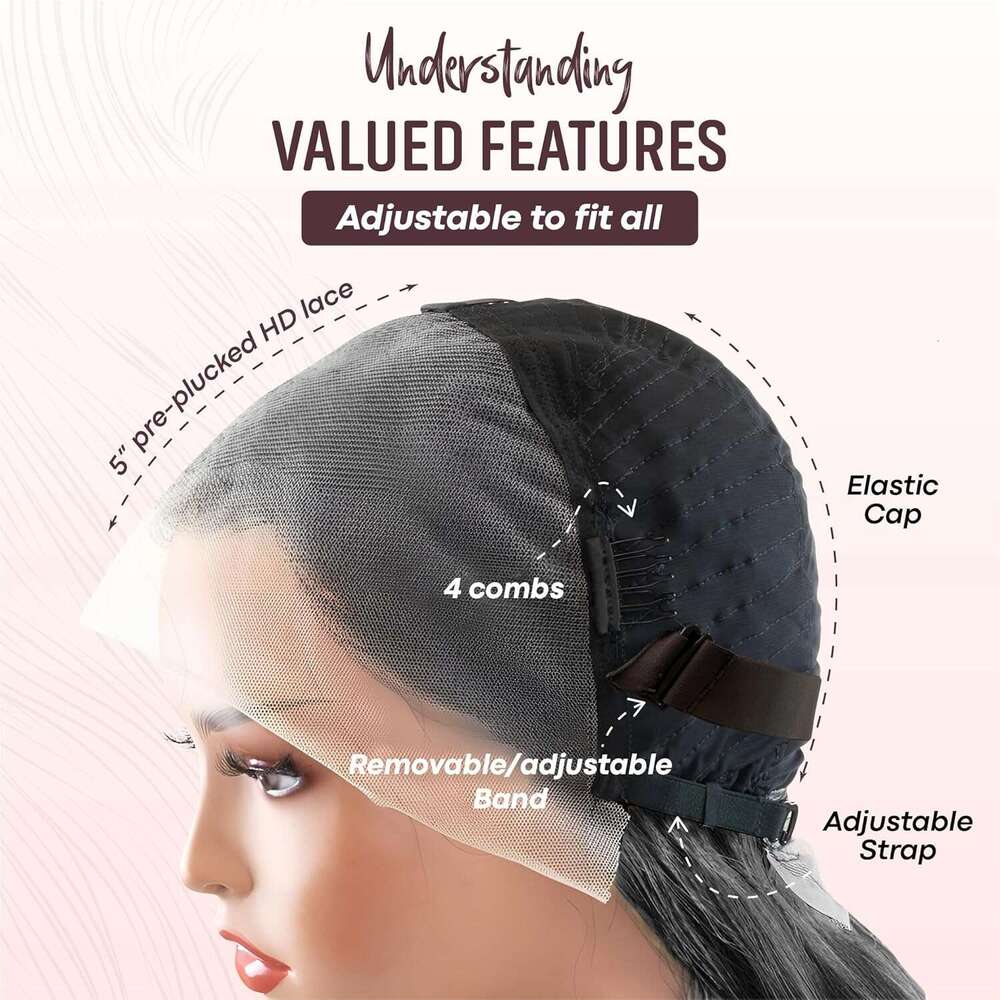 Agape 13x5 Body Wave HD Lace Front Wig 100% Human Hair for Women, 180% Density, Pre-Plucked with Baby Hair, Glueless Transparent Swiss Lace, No Synthe