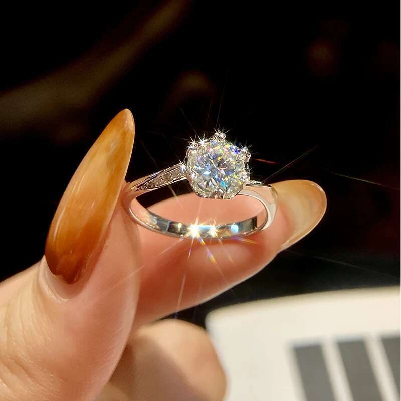 KNB 1CT Classic Delicate Certified Moissanite Diamond Wedding Rings For Women Real 925 Sterling Silver High Quality Fine Jewelry