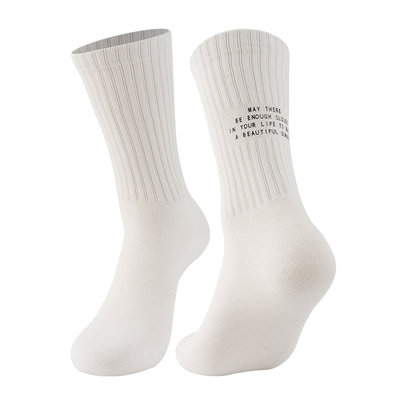 Summer anti slip letter men's long thin sports basketball socks, sweat absorbing, breathable, odor proof mid tube socks