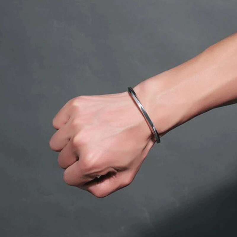 High Polished Stainless Steel Bangle For Men Punk Twisted Cuff Open Bracelet Unisex Casual Wrist Pulseira Jewelry Gift