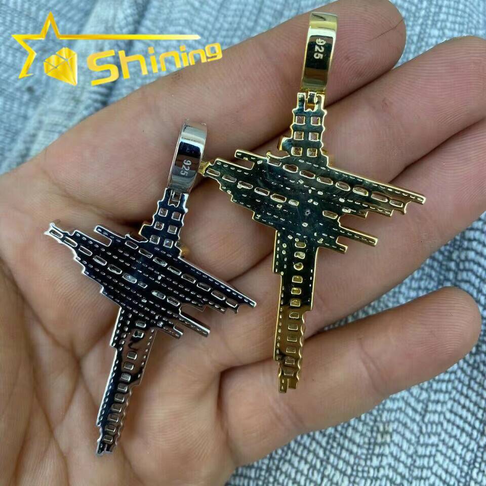 Fashion Jewelry Moissanite Jesus Pendant 925 Silver Gold Plated VVS Moissanite Gra Certified Diamonds Pendant Silver Jewelry