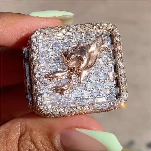 VVS Iced Out Hiphop Baguette Fully Custom Championship Ring 925 Sterling Silver Buss Down Moissanite Ring