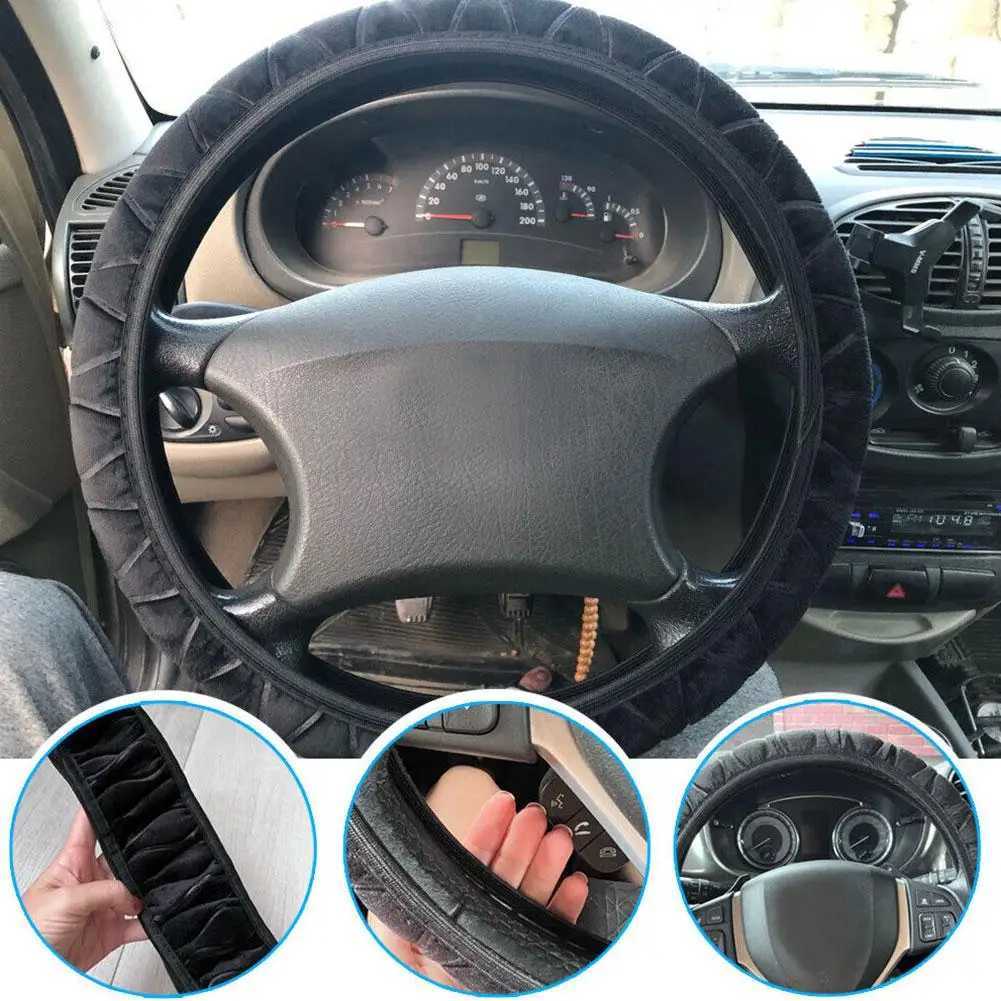 Soft winter warm plush car steering wheel cover universal 37-39cm steering wheel cover used for car interior accessories in 6 colors H25430