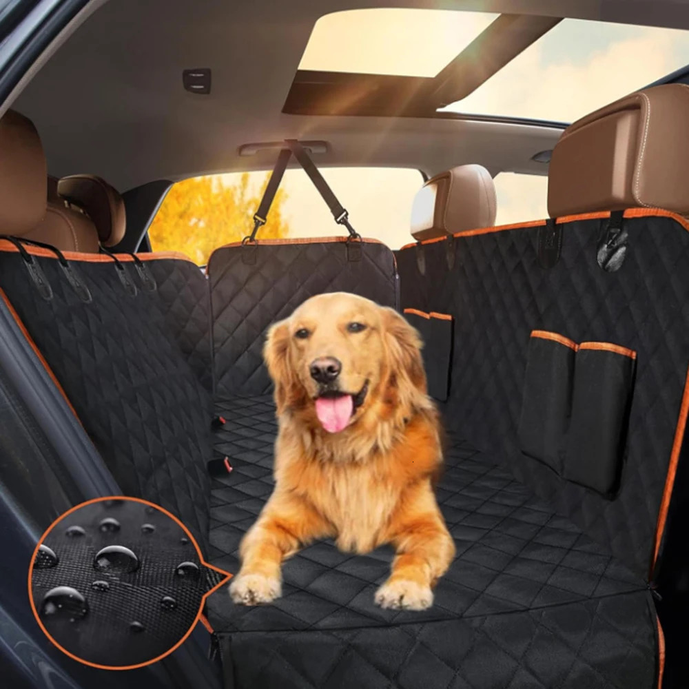 1 piece dog car seat cover suitable for rear seat waterproof seat protector scratch resistant pet car cushion black orange 250427