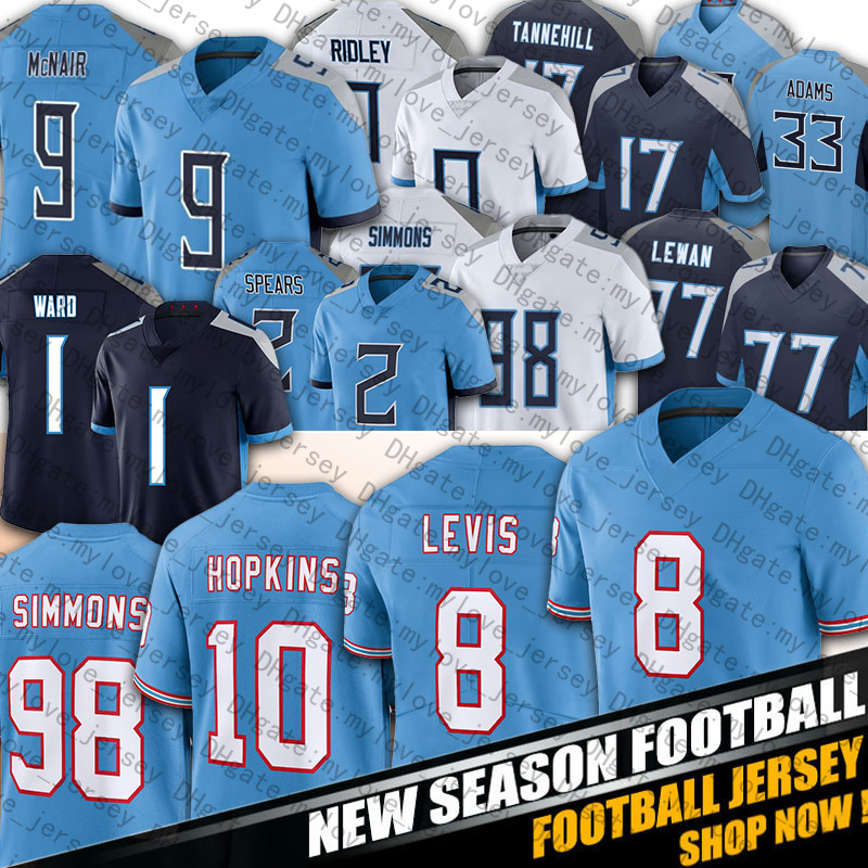 10 DeAndre Hopkins 98 Jeffery Simmons Jerseys 0 Ridley Titanss Cameron Ward Football Steve McNair Treylon Burks Tyjae Spears Ryan Tannehill T'Vondre Sweat L'Jarius