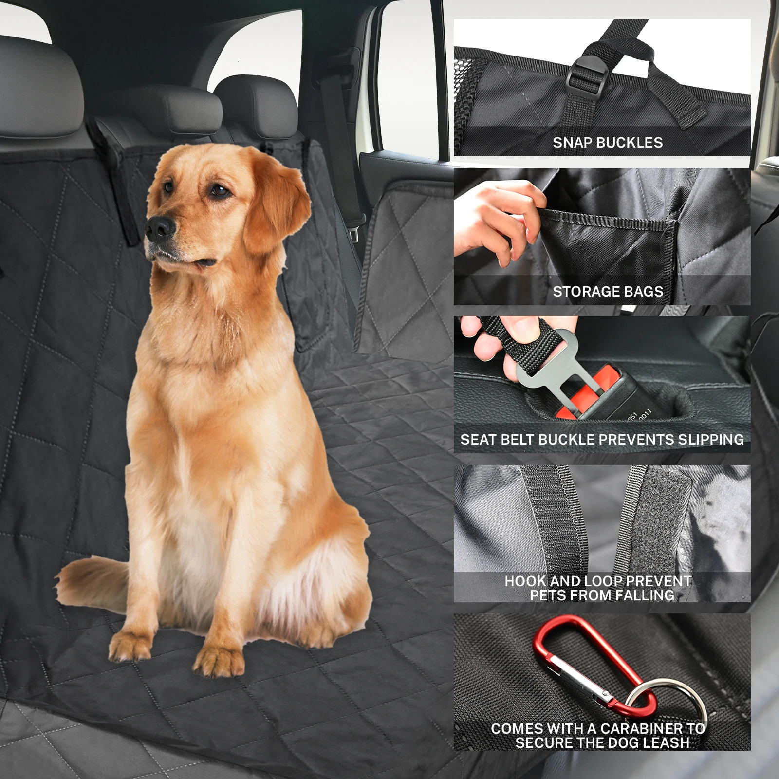 Car dog rear seat cover waterproof pet travel cargo pad hammock dog rear seat pad safety boots luggage compartment pad lining 250427