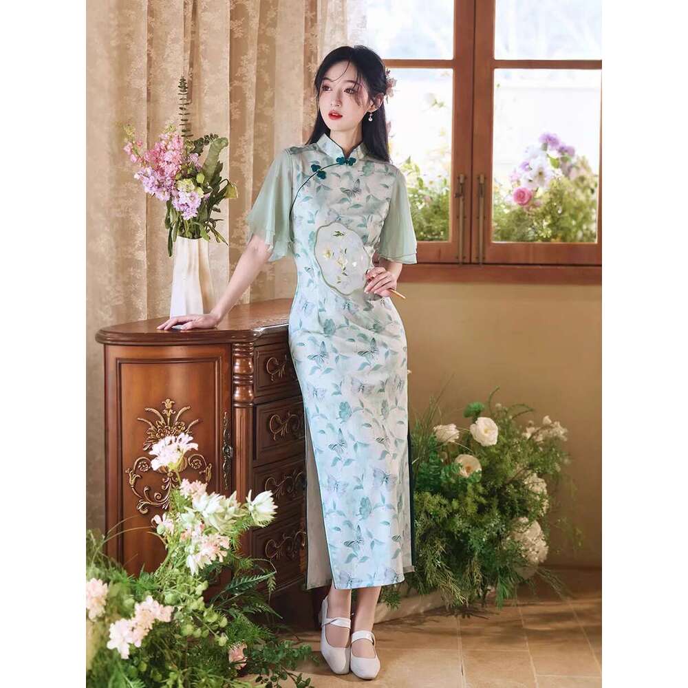 Chinese Silk Embroidery High-End Cheongsam Dress The New Hanfu Style Is Comfortable, Soft, Breathable, Luxurious, Qipao