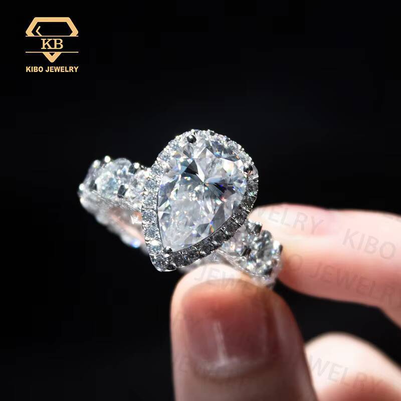 Moissanite Diamond VVS D Color Silver 925 Rings Iced Out Peal Cutting Wedding Engagement Ring High-end Customization Jewelry