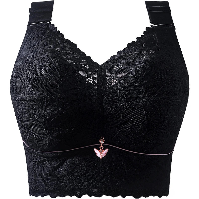 Plus size lightweight bra side support adjustable lace decoration wireless used for anti sagging and comfortable womens underwear 250430