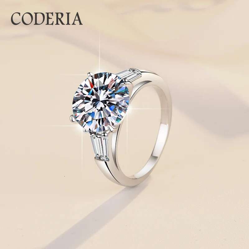 5 Carat D Color GRA Certified Moissanite Ring Women Wedding Jewelry VVS 3EX Cut Round Diamond Rings Engagement Gift