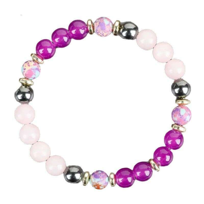Temu natural powder crystal chalcopyrite emperor stone golden accessories amethyst bead bracelet