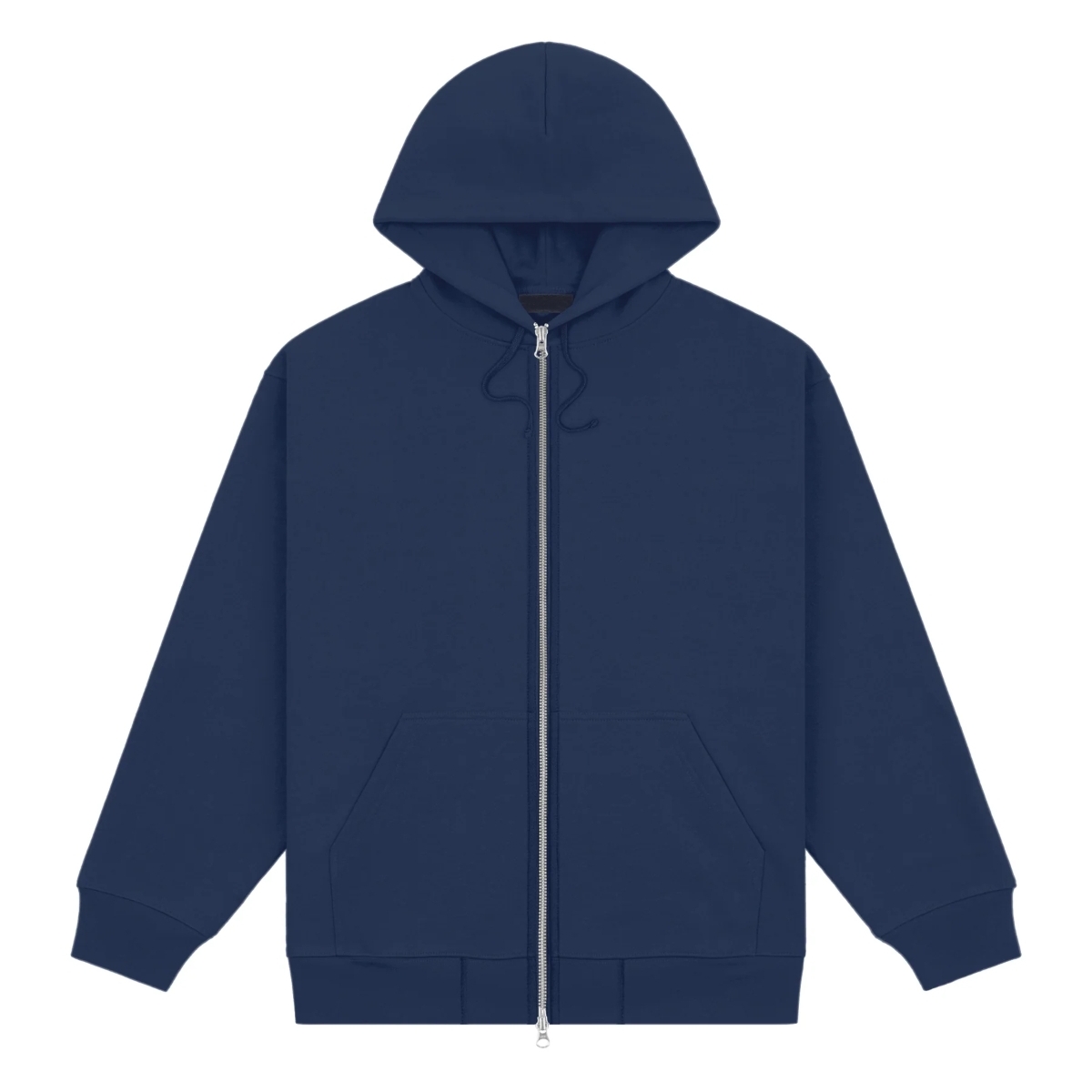 Men's Custom Olive Green Long Sleeves Zip Hoodie Navy Solid Zip-up Hoodie Jacket with Drawsting for Spring Outfit Daily Casual Wear