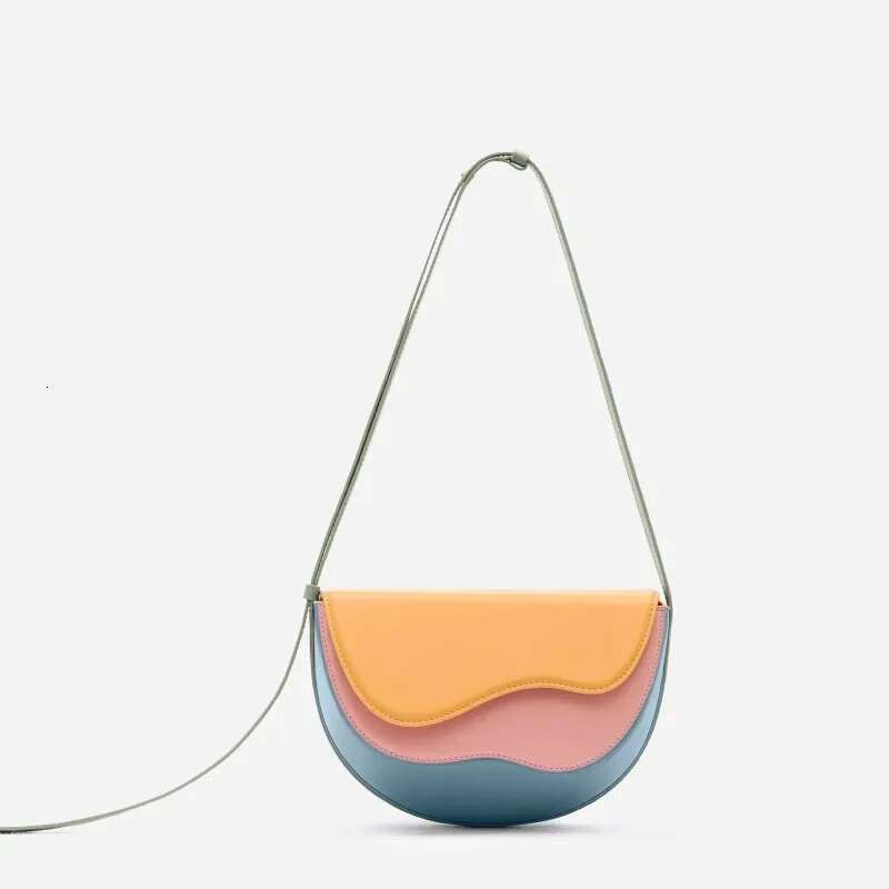 New Saddle Bag Shoulder Crossbody Bags for Women Hit Color Patchwork Bolsa Niche Underarm Bolsas Small Square Bolsos Mujer