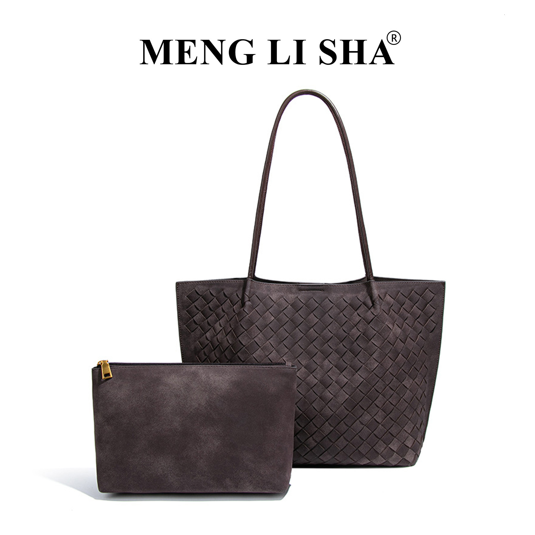 Luxury Brand Designer Bag Autumn Winter New Matte Handwoven Bag European American Large Capacity Shoulder Underarm Tote Bag Vintage Handheld Mother-Daughter Bag