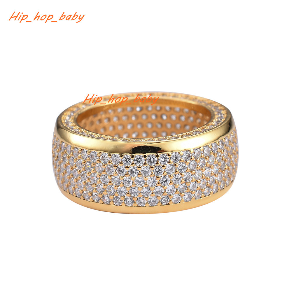 Handmade Customized Hiphop Ring Gold Plated Sterling Silver Round Cut Melee VVS Moissanite Diamond Mens Jewelry Ring