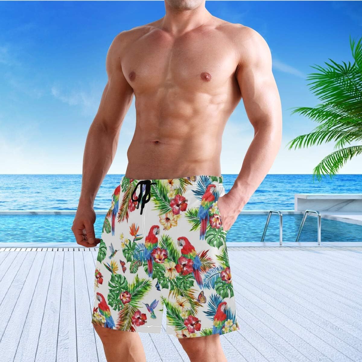 Men's Novelty Beach Shorts Quick Dry Swimwear Sports Running Swim Board Shorts Bathing Suits