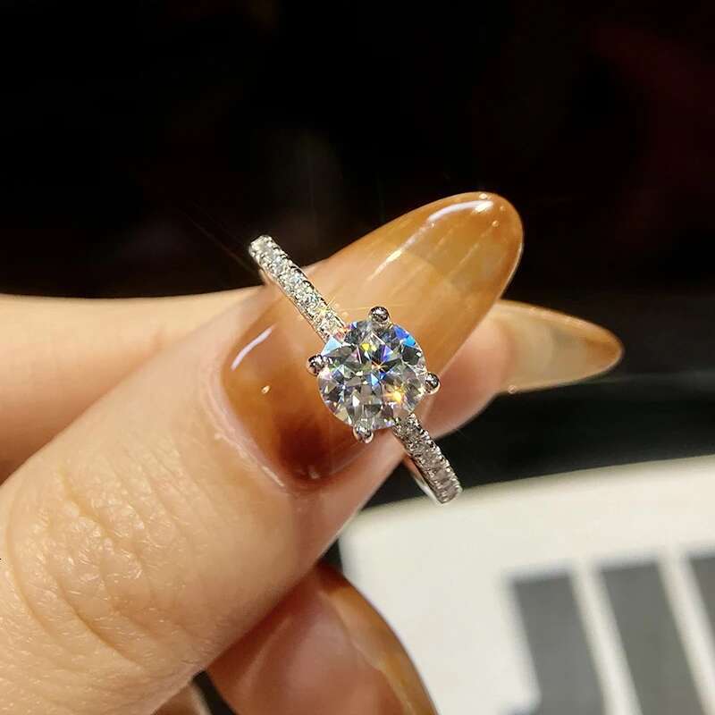 KNB Luxury 1-5ct Moissanite Diamond Rings for Women Big Solitaire Wedding Real 925 Sterling Silver Luxury Designer Fine Jewelry