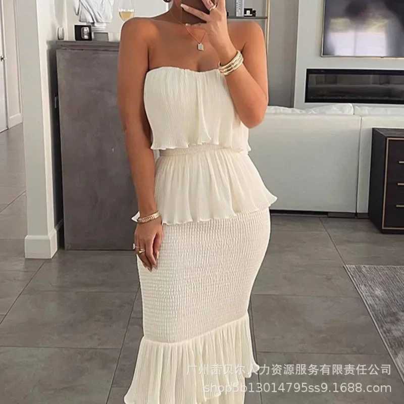 Fashion Summer Womens Clothing 2023 New Style Pipe Top Folded Edge Womens Clothing W250430