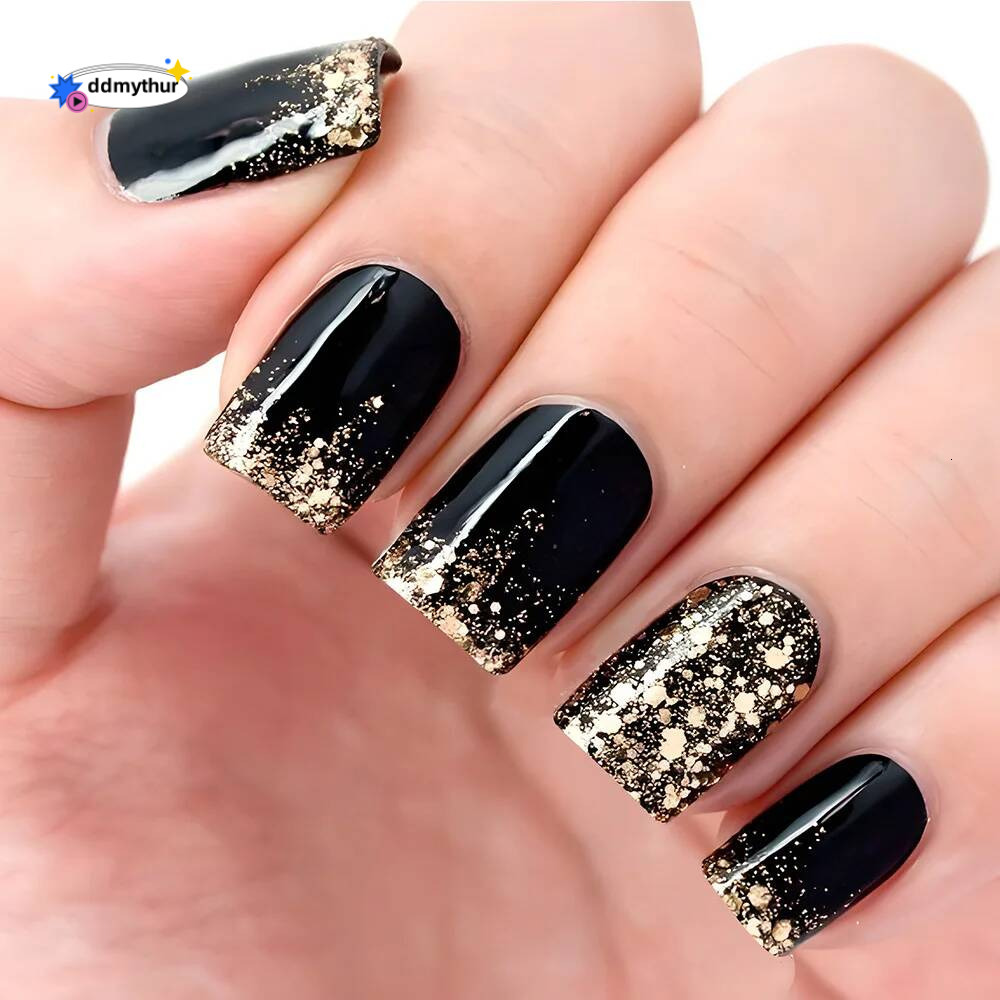 24pcs Mid-length French False Leopard Print Gradient Design Fake Nail Ballet Datachable Press on Nails Finished Manicure ddmythur