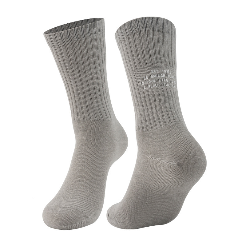 Summer anti slip letter men's long thin sports basketball socks, sweat absorbing, breathable, odor proof mid tube socks