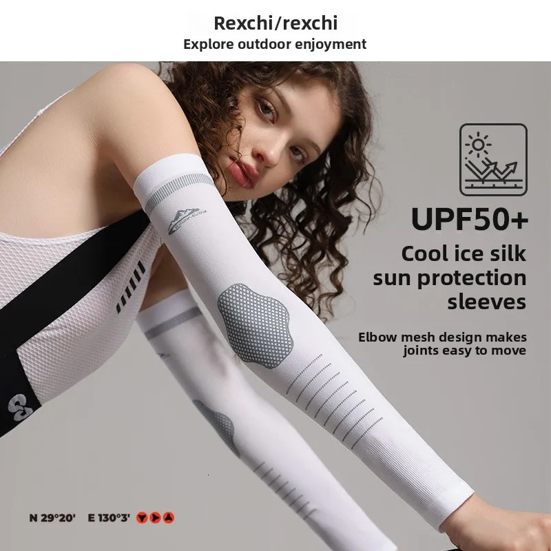 Outdoor sun protection ice sleeve Mens and womens road cycling arm sleeve seamless ice silk sun protection sleeve summer 250430