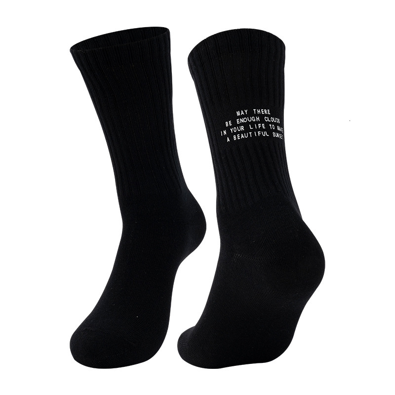 Summer anti slip letter men's long thin sports basketball socks, sweat absorbing, breathable, odor proof mid tube socks