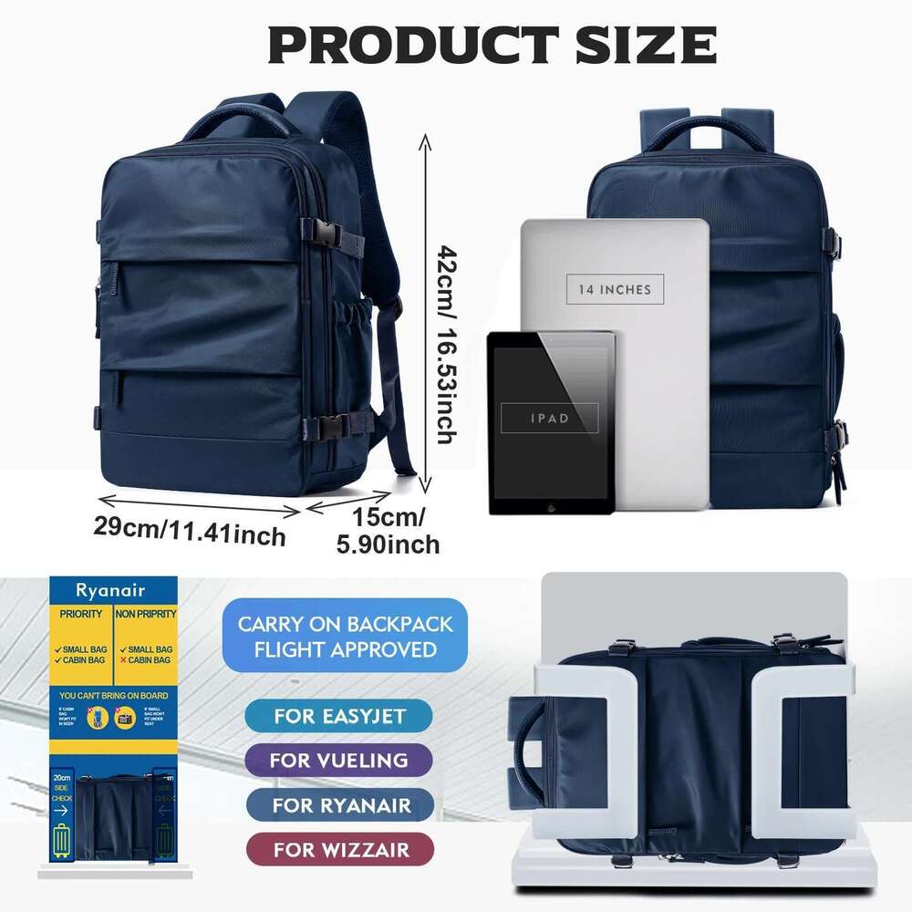 Men Travel Backpack Ryanair 40X20x25 Airplane Cabin Bags Vacuum Waterproof Hand Lage Laptop Backpacks High Quality Carry-Ons