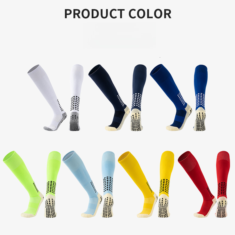Football men's long tube square glue anti slip thick towel bottom over knee student training sports socks