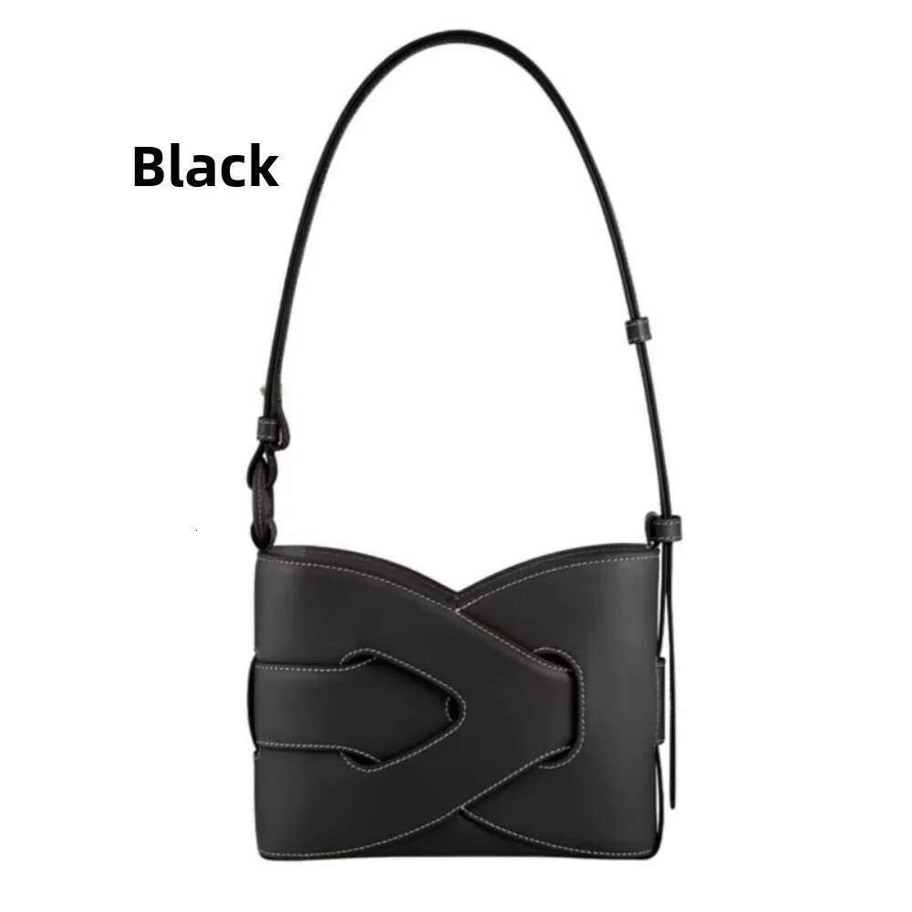 2025 new woven niche retro fashion atmospheric shoulder knot bag, hand-held crossbody bucket bag