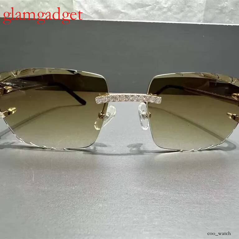 Factory Rectangle Sun Frame Women Men Sunglasses Moissanite Dia Sunglass Fashion Glasses