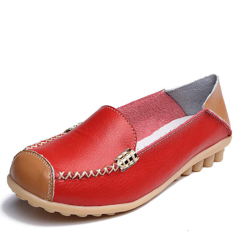 Bean Women S New Spring Summer Leather Surface Waterproof And Anti Slip Cow Tendon Soft Sole Casual Versatile Mom Shoes Ddmysaturn