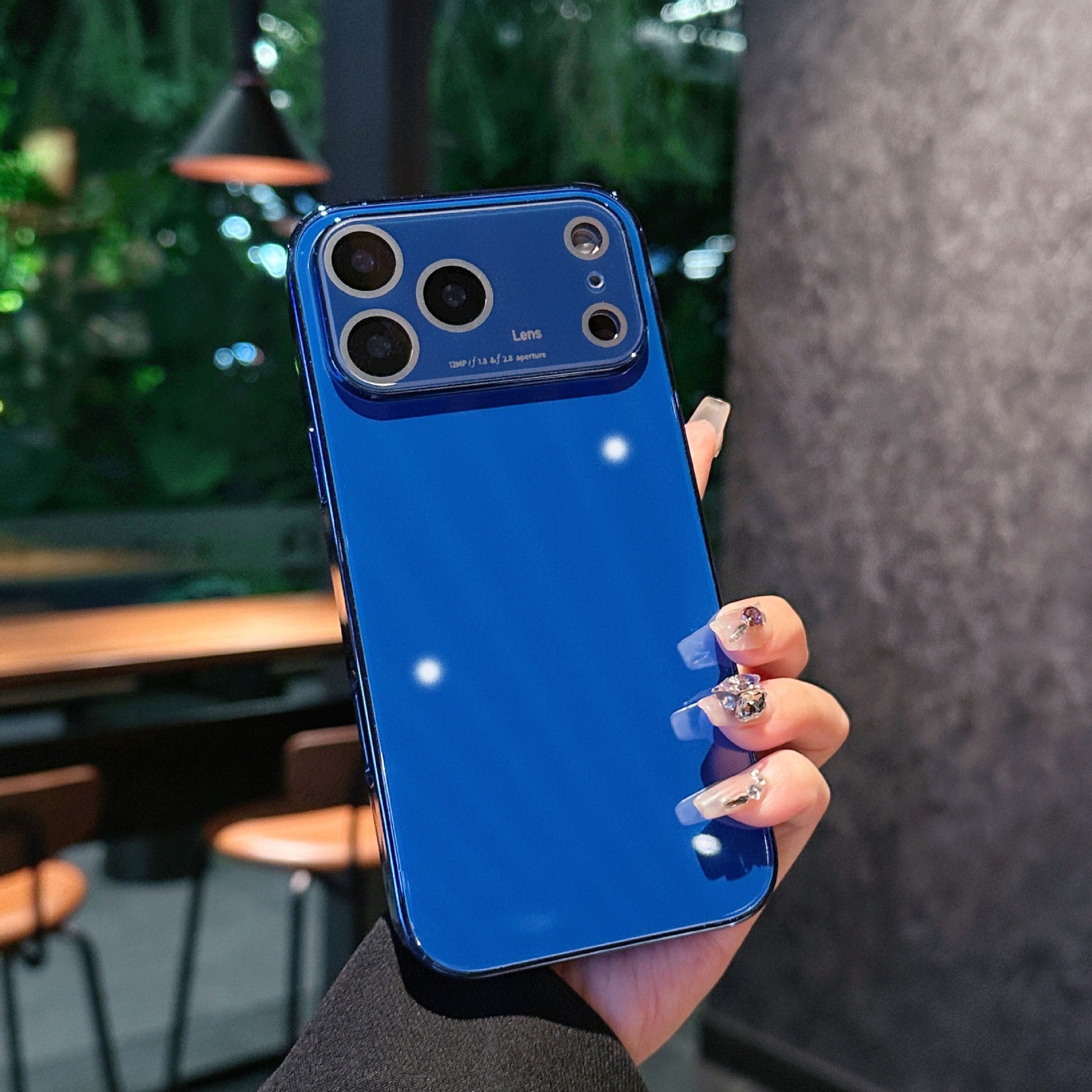 Orange Mirror Glass Phone Case Compatible with iPhone 17 Pro Max Electroplated Lens Protection Case Apple 16/15 Pro