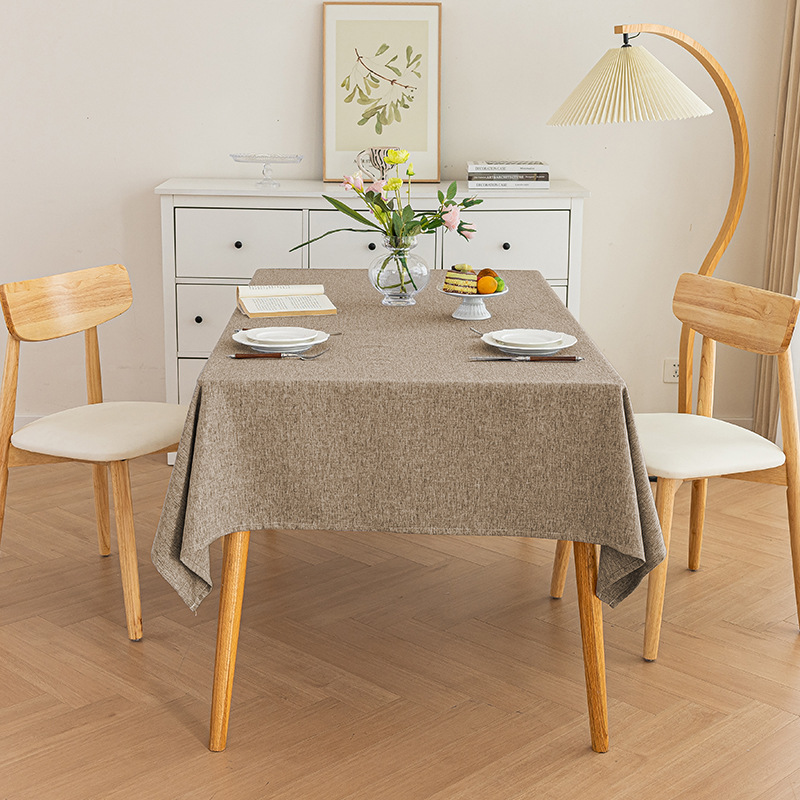 T0440 tablecloth waterproof, dustproof, anti-static rectangular washable tablecloth universal for all seasons bamboo hemp household coffee table cover
