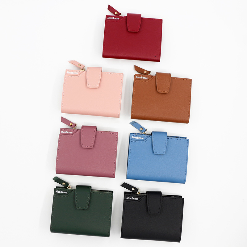 Designer Wallet Korean Version New Women S Wallet Short Simple Button Zipper Coin Purse Solid Color Hand Held Bag Card Bag Luxury Wallet Key Pouch