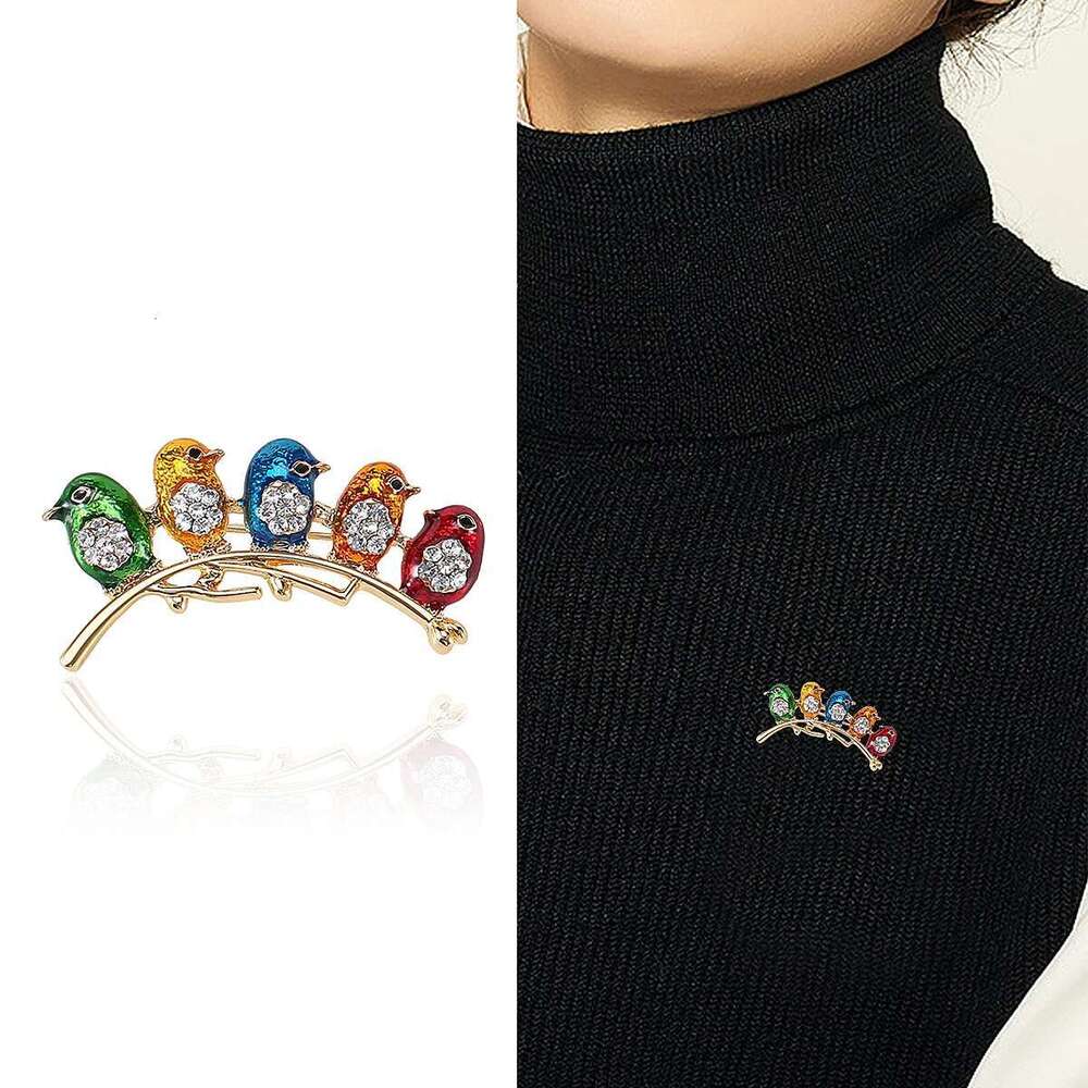 Enamel Phoenix Brooches For Women Trendy 6-Color Rhinestone Bird Pin Banquet Party Backpack Gifts Jewelry Accessories